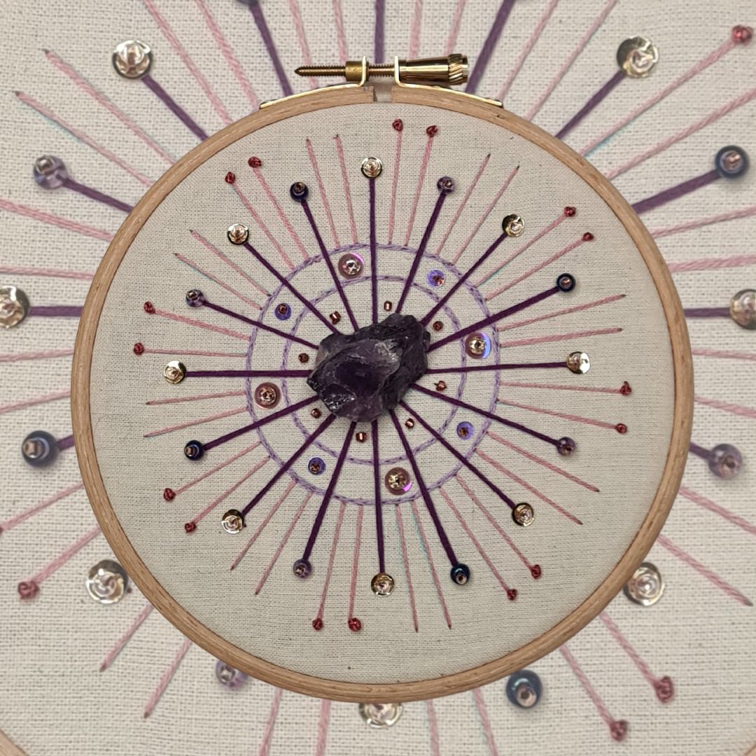 Starburst III (purple, dark pink, blue, gold)