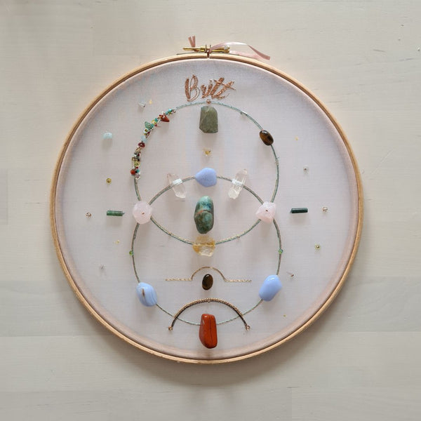 Personally hand embroidered Crystal Grid