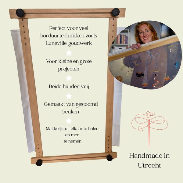 Nieuw! Houten handgemaakte borduurframes voor Lunéville borduren